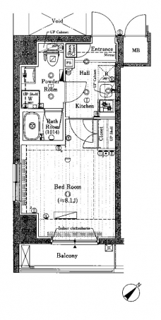 スカイコート・ヴィーダ五反田ウエストの間取り図