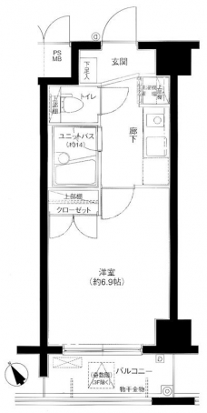 メインステージ秋葉原駅前の間取り図