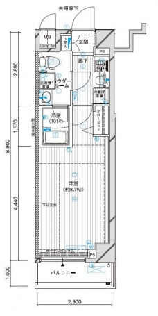 メインステージ二子多摩川の間取り図