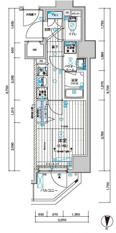 メインステージ千住中居町の間取り図