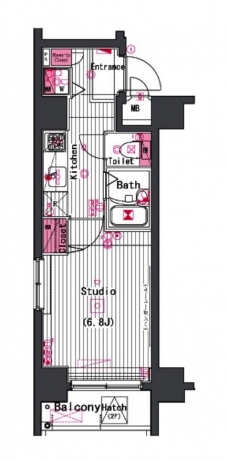 ガーラ市ヶ谷銀杏坂の間取り図