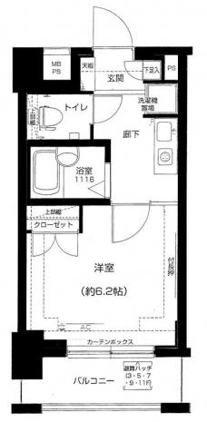 メインステージ門前仲町の間取り図