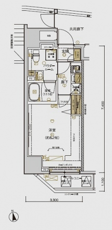 メインステージ上野松が谷の間取り図