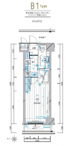 メインステージ錦糸町VIエグザの間取り図
