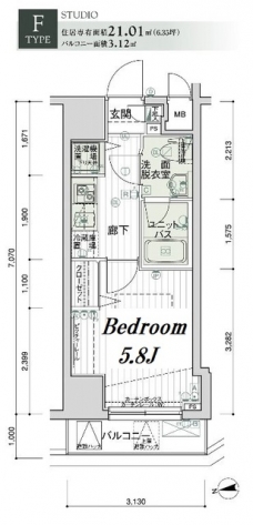 メインステージ高輪の間取り図
