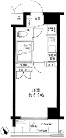 メインステージ秋葉原駅前の間取り図