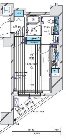 メインステージ三ノ輪EASTの間取り図