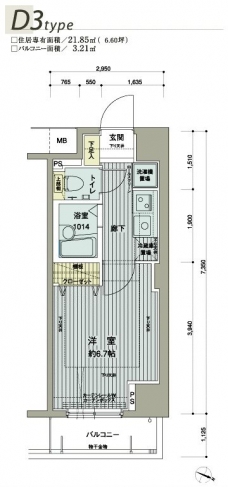 メインステージ西新宿の間取り図