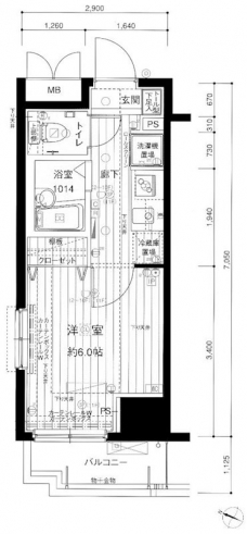 メインステージ西新宿の間取り図