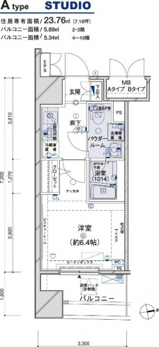 メインステージ江戸川橋IIIの間取り図