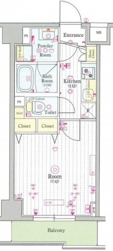 スカイコートグランデ清澄白河の間取り図