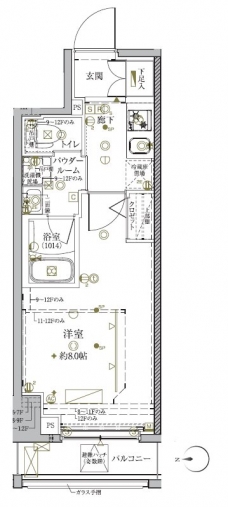 クレイシア秋葉原ラグゼスウィートの間取り図