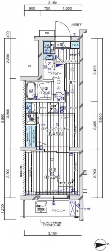メインステージ大森の間取り図