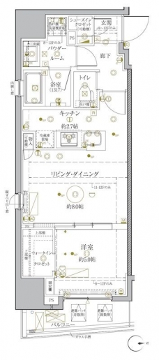クレイシア秋葉原ラグゼスウィートの間取り図