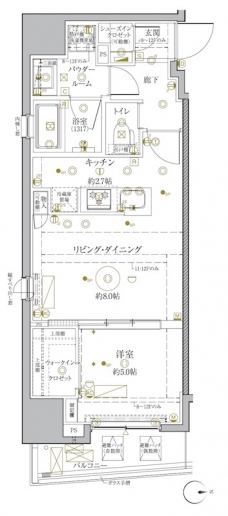 クレイシア秋葉原ラグゼスウィートの間取り図