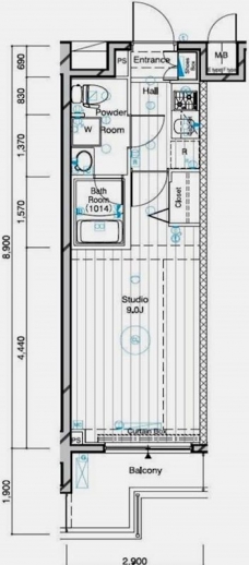 メインステージ二子多摩川の間取り図