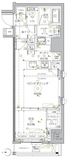 クレイシア秋葉原ラグゼスウィートの間取り図