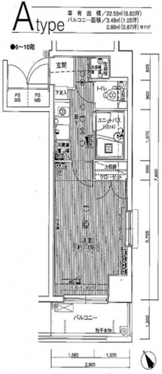 メインステージ秋葉原駅前の間取り図