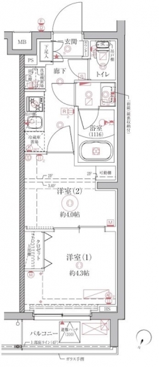 クレイシアIDZ中野鷺宮の間取り図