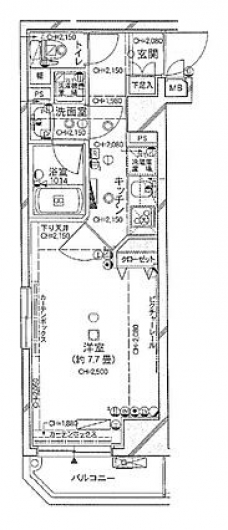 パレステュディオ新宿御苑前の間取り図