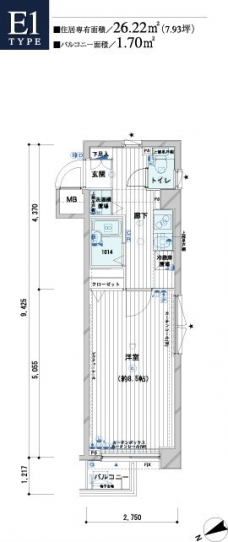 メインステージ野方駅前の間取り図