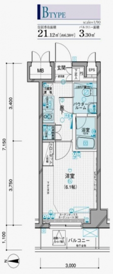 メインステージ錦糸町の間取り図