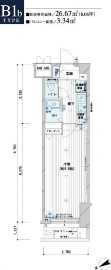メインステージ野方駅前の間取り図