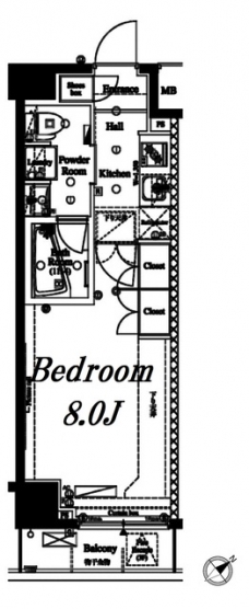 アクサス武蔵小山アジールコートの間取り図