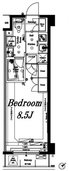 アクサス武蔵小山アジールコートの間取り図