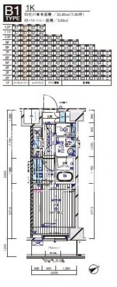 メインステージ水天宮前の間取り図