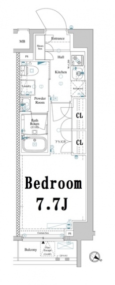 アクサス文京千駄木の間取り図