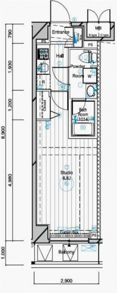 メインステージ二子多摩川の間取り図