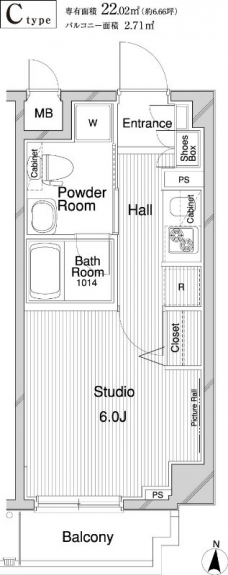 メインステージ錦糸町IIの間取り図