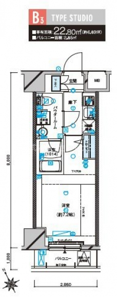 メインステージ立川の間取り図