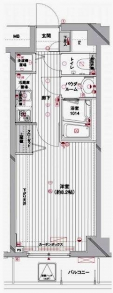 メインステージ蔵前の間取り図