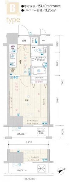 メインステージ市ヶ谷曙橋の間取り図