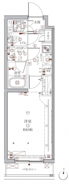クレイシア目黒都立大学の間取り図