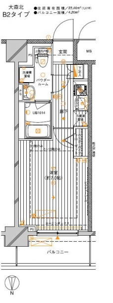 メインステージ大森北の間取り図