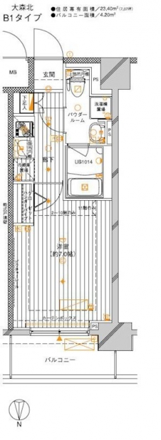 メインステージ大森北の間取り図