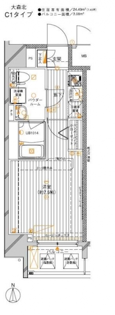 メインステージ大森北の間取り図