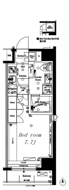 アークマーク八丁堀アジールコートの間取り図