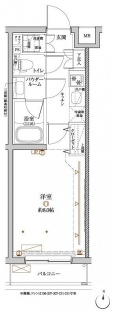 クレイシア目黒都立大学の間取り図