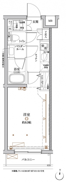 クレイシア目黒都立大学の間取り図