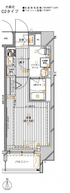 メインステージ大森北の間取り図