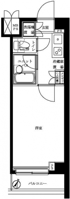 ルーブル中野沼袋弐番館の間取り図