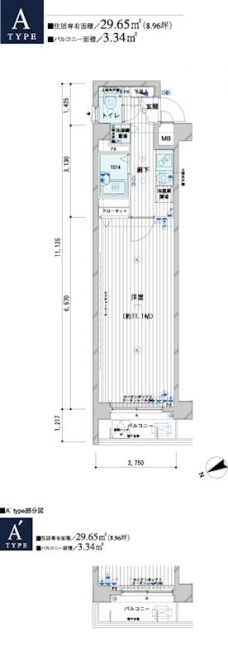 メインステージ野方駅前の間取り図