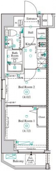 アンベリールマーロ北綾瀬IIの間取り図