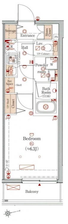 プレール・ドゥーク浅草IVの間取り図